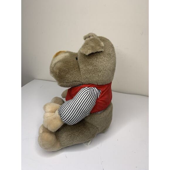Toys House Dog Bear Plush 12” Stuffed Animal Plush Toy Vintage Red Vest Rare - Picture 3 of 8